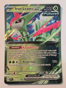 Pokemon TCG Iron Leaves ex Temporal Forces 25/162 Holo Double Rare - Image 2