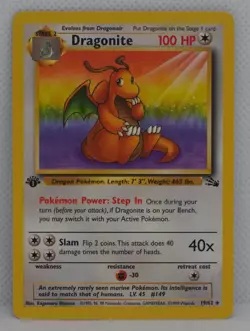 Dragonite 19/62 1st Edition Fossil Regular Pokemon TCG - Image 2