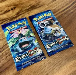Pokemon XY Evolutions Booster Pack Lot (2) Blastoise & Venusaur Artwork - Sealed - Image 1