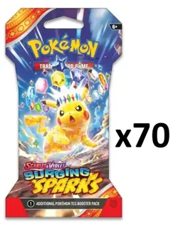 Pokemon Surging Sparks Sleeved Booster Packs Sealed Lot of 70 - Image 1