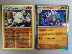 Pokemon PRIMEAPE & ANNIHILAPE 2-card Holo & Reverse Holo lot 53/114 & 092/182 - Image 1