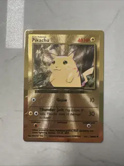 Pokemon Gold Metal Pikachu Card 58/102 - Celebrations Ultra Premium Collection - Image 1