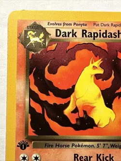 1st Edition Dark Rapidash 44/82 Team Rocket 2000 Pokemon TCG Vintage Card NM - Image 3
