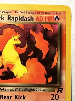 1st Edition Dark Rapidash 44/82 Team Rocket 2000 Pokemon TCG Vintage Card NM - Image 4