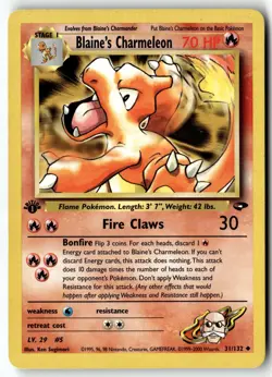 Pokemon Card Blaine's Charmeleon LP Gym Challenge 1st Edition Uncommon 31/132 - Image 1