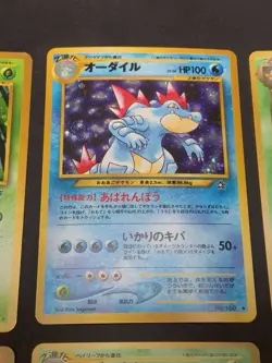Japanese Vintage Pokemon Card Holo Rare Lot - Feraligatr, Meganium, Hitmontop - Image 3