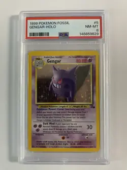 Pokemon Gengar TCG Fossil Holo Unlimited Rare Card 5/62 1999 - Image 1