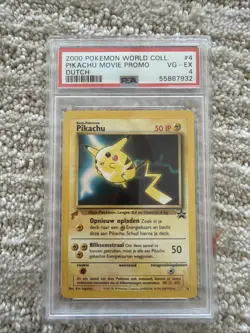 PSA 4Dutch Pikachu 4 Movie Promo 2000 Pokemon World Collection Card - Image 1