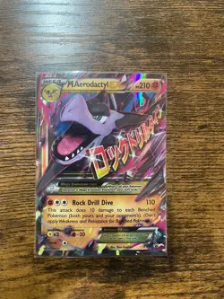 Pokemon TCG M Aerodactyl EX XY98 Promo Holo Mega 210 HP Rock Drill Dive Card - Image 1