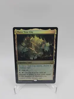 Three Tree City #260 MTG Bloomburrow Foil Rare Land NM - Image 1