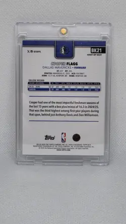 Topps 2025 Rip Night Cooper Flagg Rookie Dallas Mavericks Basketball Card BK21 - Image 2