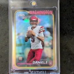 Topps 2024 Chrome Rookie Jayden Daniels #201 Washington Refractor NFL Card - Image 1
