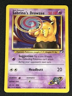 Sabrina's Drowzee 92/132 WOTC Gym Heroes - Non-Holo Common Pokemon Card LP - Image 1