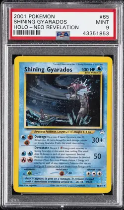 2001 POKEMON NEO REVELATION #65 SHINING GYARADOS-HOLO PSA 9 - Image 1