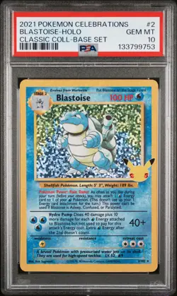 2021 POKEMON CELEBRATIONS CLASSIC COLL #2 BLASTOISE-HOLO PSA 10 - Image 1