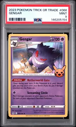 2023 POKEMON TRICK OR TRADE #066 GENGAR PSA 9 - Image 1