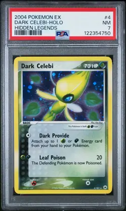2004 POKEMON EX HIDDEN LEGENDS #4 DARK CELEBI-HOLO PSA 7 - Image 1