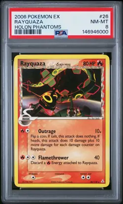 2006 POKEMON EX HOLON PHANTOMS #26 RAYQUAZA PSA 8 - Image 1
