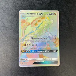 Pokemon Kommo-o GX 159/145 Guardians Rising Rainbow Secret Rare Holo Card - Image 1