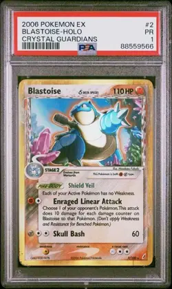 Blastoise #2 EX Crystal Guardians Holo 2006 Pokemon PSA 1 - Image 1