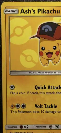 POKEMON CARD - ASH'S PIKACHU - SM111 - PROMO - 2017 - LP - Image 3