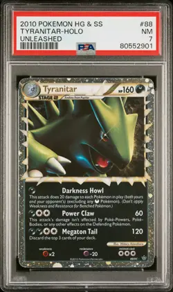 2010 POKEMON UNLEASHED TYRANITAR PRIME #88 ULTRA RARE PSA 7 NM #80552901 - Image 1