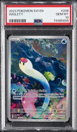 2023 POKEMON SVI EN-SCARLET & VIOLET ILLUSTRATION RARE #206 WIGLETT PSA 10 - Image 1