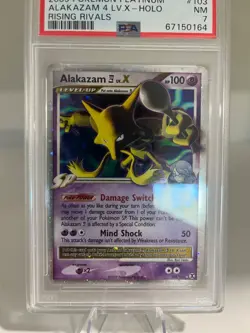 ALAKAZAM LV. X Holo - 2009 POKEMON PLATINUM RISING RIVALS #103 - PSA 7 - Image 1