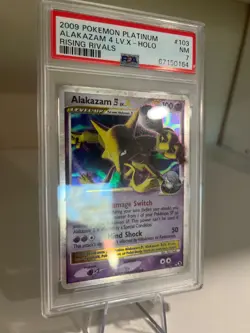 ALAKAZAM LV. X Holo - 2009 POKEMON PLATINUM RISING RIVALS #103 - PSA 7 - Image 4