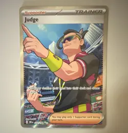 Pokemon Judge 222/182 Sv10: Destined Rivals Trainer Ultra Rare Full Art Holo - Image 1