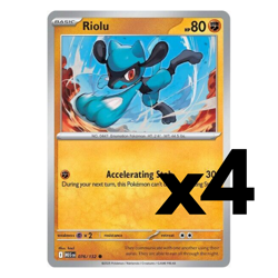 4x Riolu - 076/132 - ME01: Mega Evolution (MEG) Pokemon Playset x4 - Image 1