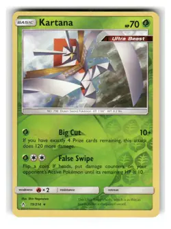 Kartana 19/214 Holo Rare Unbroken Bonds Pokemon Reverse Holo Lightly Played - Image 1