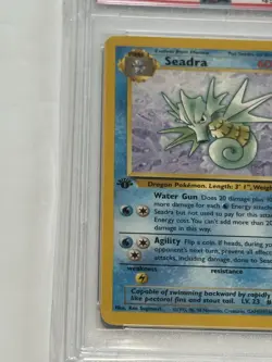1999 Pokemon 1st Edition Fossil Seadra #42 Card TCG WOTC Mint PSA 9 Still Sealed - Image 2