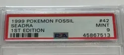 1999 Pokemon 1st Edition Fossil Seadra #42 Card TCG WOTC Mint PSA 9 Still Sealed - Image 4