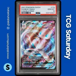 2021 POKEMON SWORD & SHIELD FUSION STRIKE #114/264 MEW VMAX PSA 10 - Image 1