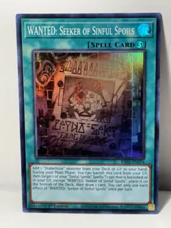 WANTED: Seeker of Sinful Spoils RA03-EN074 Super Rare NM 1st Edition Yugioh TCG - Image 1