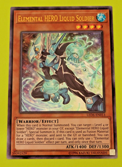 Yu-Gi-Oh Elemental HERO Liquid Soldier 1st Edition Ultra Rare LED6-EN013 Nm - Image 1