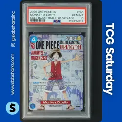 2026 ONE PIECE COLLEGIATE BASKETBALL: US VOYAGE #P-055 MONKEY D. LUFFY PSA 10 - Image 1