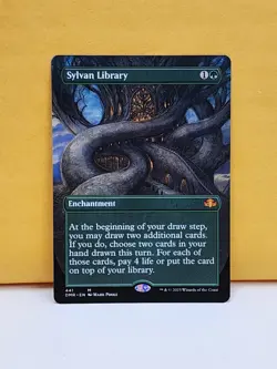 1x BORDERLESS ALT ART Sylvan Library, NM, DMR, Magic: the Gathering, MtG - Image 1
