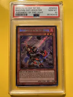 YuGiOh BROTHERHOOD OF THE FIRE FIST-ROOSTER🔥PSA 10 GEM🔥1st ED-2013 SECRET RARE - Image 1