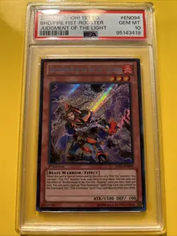 YuGiOh BROTHERHOOD OF THE FIRE FIST-ROOSTER🔥PSA 10 GEM🔥1st ED-2013 SECRET RARE - Image 2