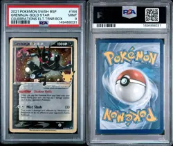 2021 POKEMON SWSH BLACK STAR PROMO #144 GRENINJA-GOLD PSA 9 #SWSH144 CELEBRATION - Image 3