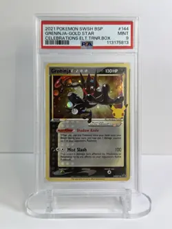 2021 POKEMON SWSH BLACK STAR PROMO #144 GRENINJA-GOLD STAR PSA 9 - Image 1