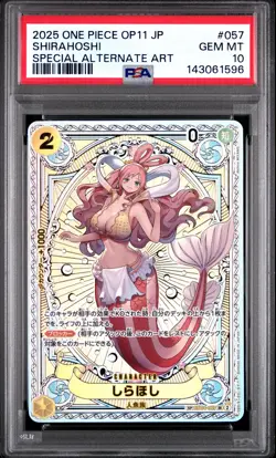 2025 ONE PIECE JAPANESE OP11-A FIST OF DIVINE SPEED #057 SHIRAHOSHI PSA 10 - Image 1