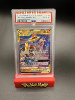 2019 POKEMON SUN & MOON UNIFIED MINDS #146 GARCHOMP & GIRATINA GX PSA 10 - Image 1