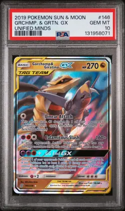 PSA 10 Garchomp & Giratina GX - 146/236 - Unified Minds Full Art Pokemon - Image 2