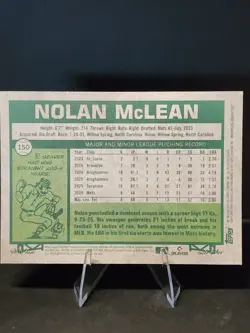 Nolan McLean-2026 Topps Heritage Burgundy Sparkle RC-#150-New York Mets - Image 2
