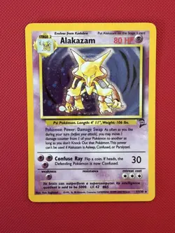 Base Set 2 Alakazam NM Holo 1/102 WOTC 1999 Pokemon Card Vintage - Image 1