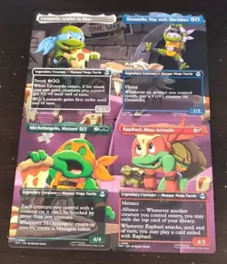 TMNT Baby Turtles Full 4x Card Scene Magic The Gathering / Used / MTG - Image 1