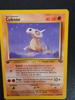 Pokemon TCG Cubone 1st Edition Jungle Card 50/64 Light Play Condition - Image 1